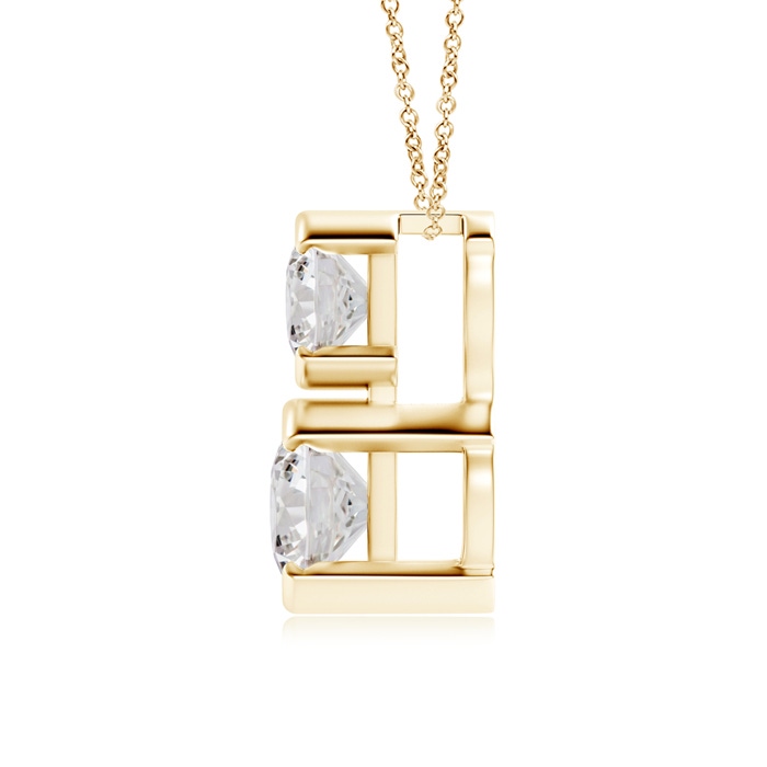 4.2mm IJI1I2 Semi Bezel-Set Two Stone Diamond Pendant in Yellow Gold product image