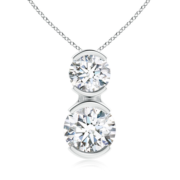 5.1mm GVS2 Semi Bezel-Set Two Stone Diamond Pendant in P950 Platinum