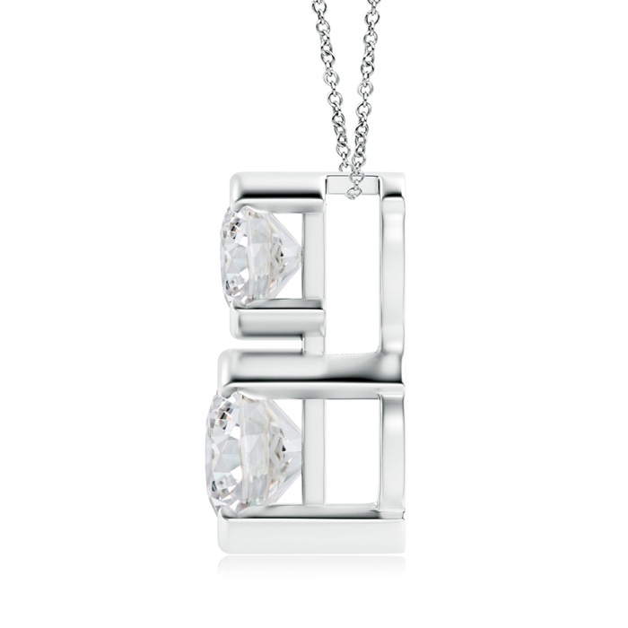 5.1mm HSI2 Semi Bezel-Set Two Stone Diamond Pendant in White Gold product image