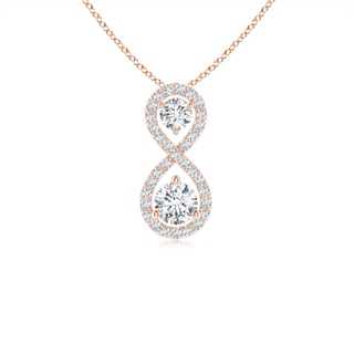 2.9mm GVS2 Prong-Set Double Diamond Infinity Pendant in 10K Rose Gold