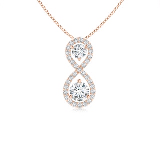 2.9mm GVS2 Prong-Set Double Diamond Infinity Pendant in Rose Gold