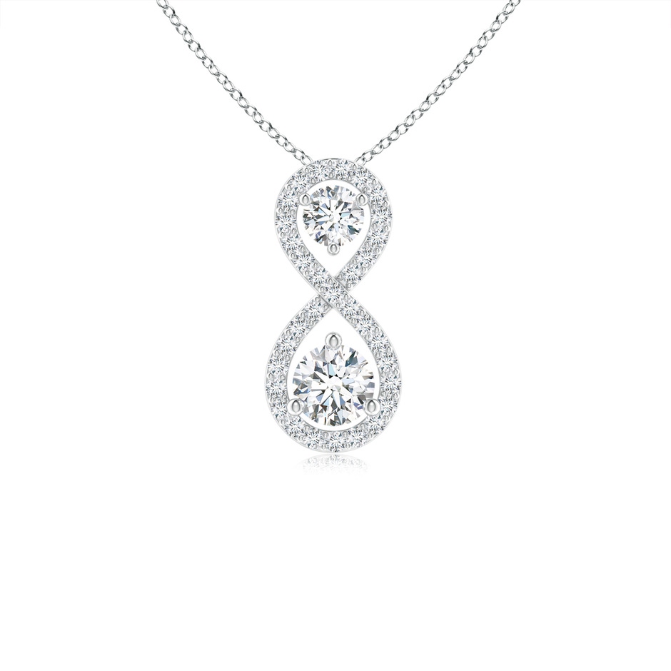 2.9mm GVS2 Prong-Set Double Diamond Infinity Pendant in White Gold 