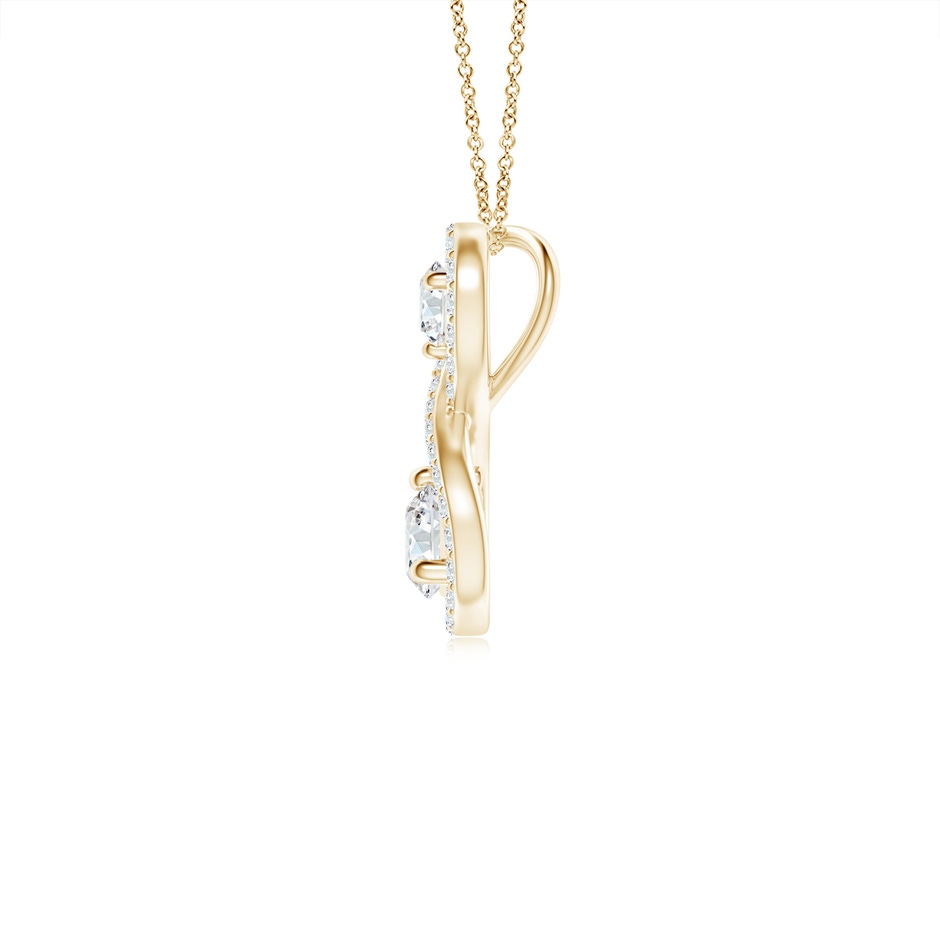 2.9mm GVS2 Prong-Set Double Diamond Infinity Pendant in Yellow Gold side-1