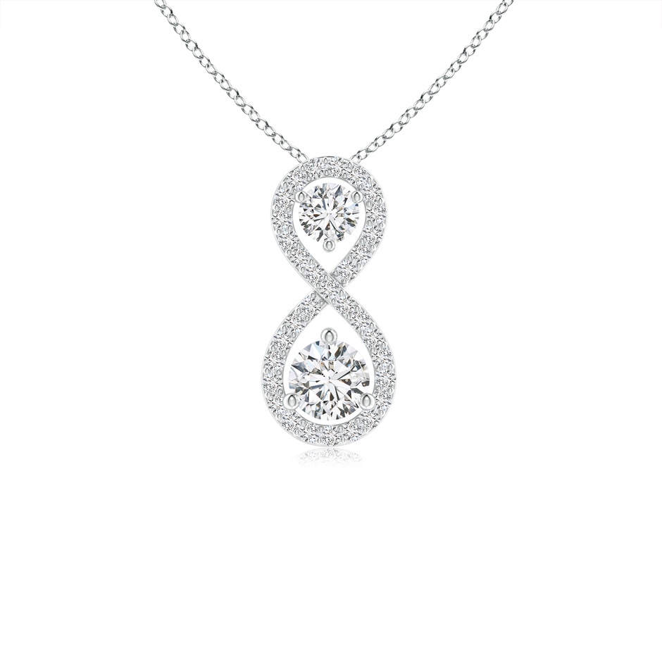 2.9mm HSI2 Prong-Set Double Diamond Infinity Pendant in P950 Platinum 
