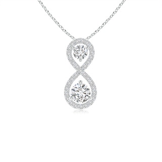 2.9mm HSI2 Prong-Set Double Diamond Infinity Pendant in White Gold