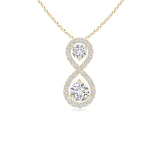 2.9mm HSI2 Prong-Set Double Diamond Infinity Pendant in Yellow Gold