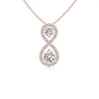 2.9mm IJI1I2 Prong-Set Double Diamond Infinity Pendant in Rose Gold