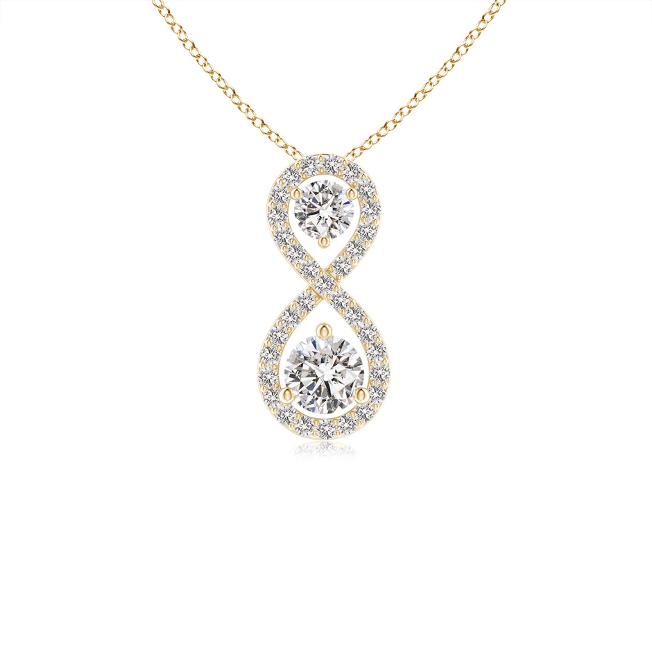 2.9mm IJI1I2 Prong-Set Double Diamond Infinity Pendant in Yellow Gold 