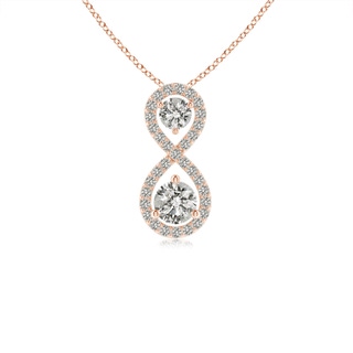 2.9mm KI3 Prong-Set Double Diamond Infinity Pendant in 10K Rose Gold