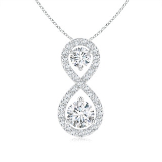 4.5mm GVS2 Prong-Set Double Diamond Infinity Pendant in P950 Platinum