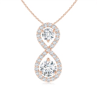 4.5mm GVS2 Prong-Set Double Diamond Infinity Pendant in Rose Gold