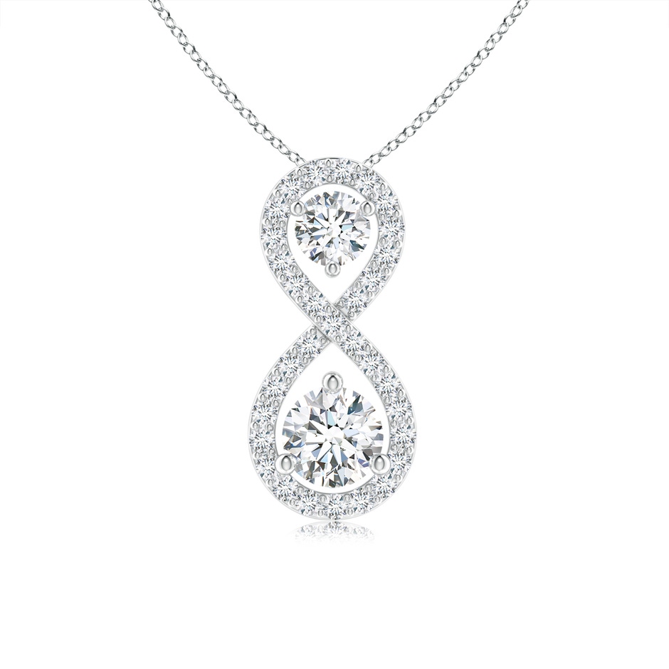 4mm GVS2 Prong-Set Double Diamond Infinity Pendant in P950 Platinum 