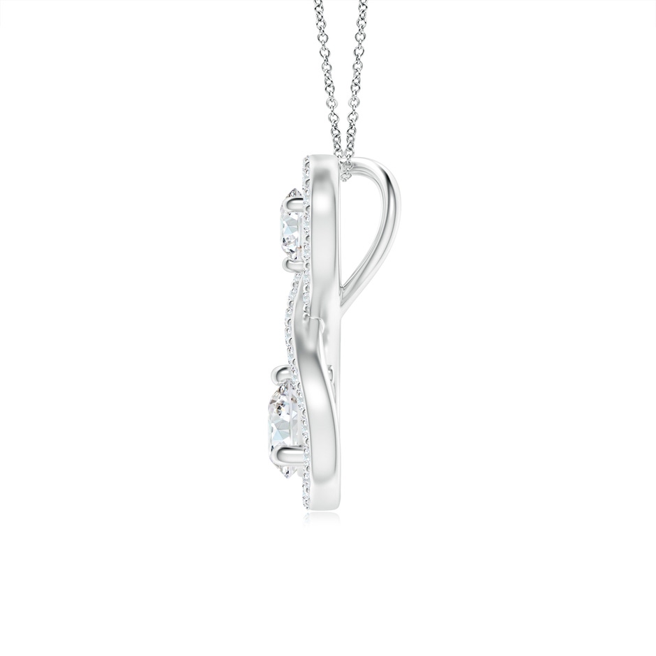 4mm GVS2 Prong-Set Double Diamond Infinity Pendant in P950 Platinum side-1