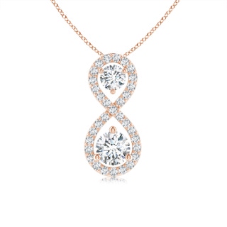 4mm GVS2 Prong-Set Double Diamond Infinity Pendant in Rose Gold