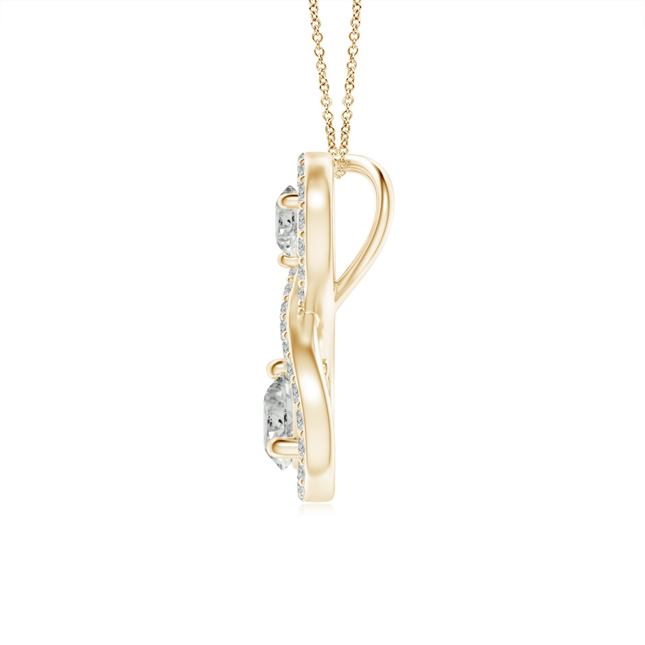4mm KI3 Prong-Set Double Diamond Infinity Pendant in Yellow Gold side-1