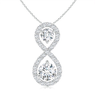 5.1mm GVS2 Prong-Set Double Diamond Infinity Pendant in P950 Platinum