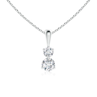 4mm GVS2 Prong-Set Two Stone Diamond Pendant in P950 Platinum