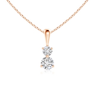 4mm HSI2 Prong-Set Two Stone Diamond Pendant in Rose Gold