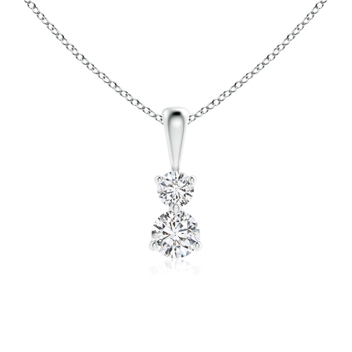 4mm HSI2 Prong-Set Two Stone Diamond Pendant in White Gold 