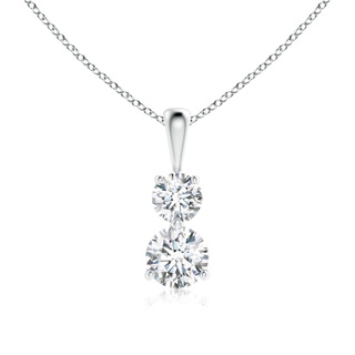 5.1mm GVS2 Prong-Set Two Stone Diamond Pendant in P950 Platinum