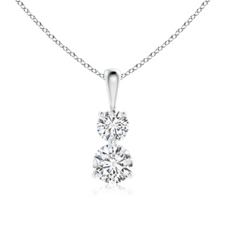 5.1mm HSI2 Prong-Set Two Stone Diamond Pendant in White Gold