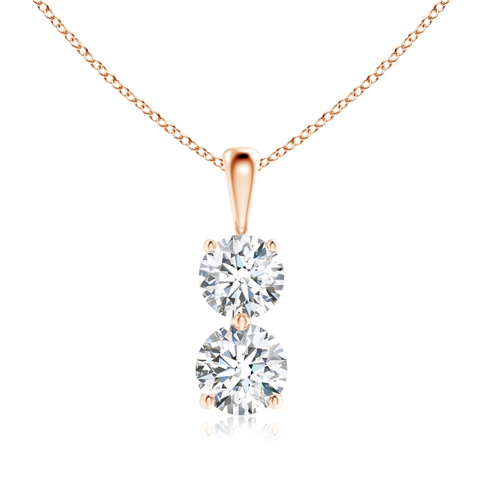 5.5mm GVS2 Prong-Set Two Stone Diamond Pendant in Rose Gold