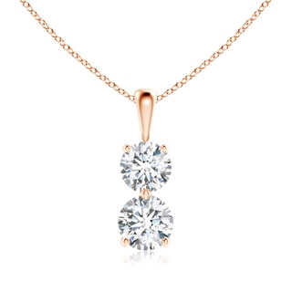 5.5mm GVS2 Prong-Set Two Stone Diamond Pendant in Rose Gold