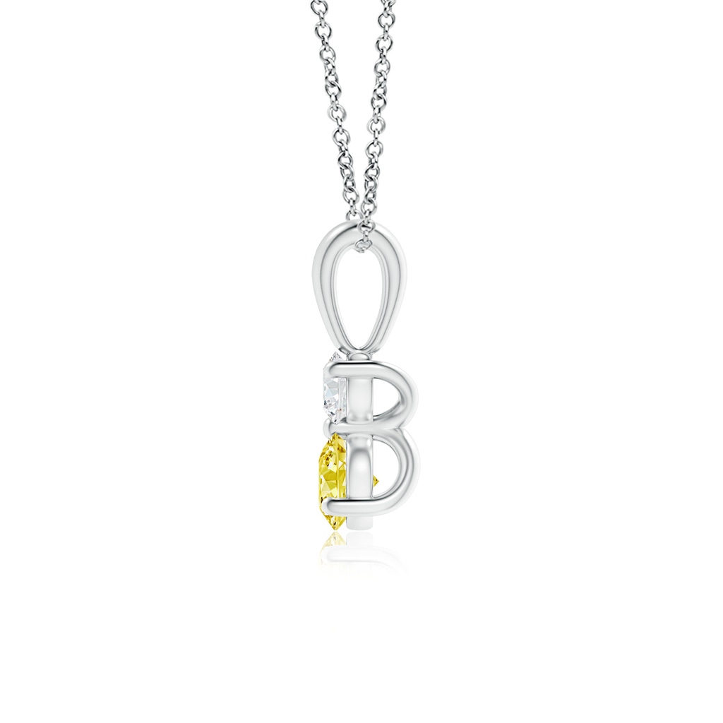 4mm AAAA Prong-Set Two Stone Fancy Intense Yellow Diamond Pendant in P950 Platinum - side 199