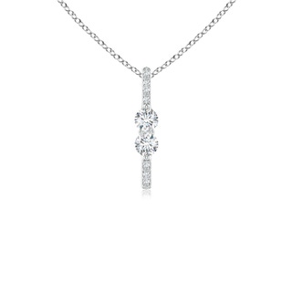 3mm GVS2 Double Diamond Bar Pendant in White Gold