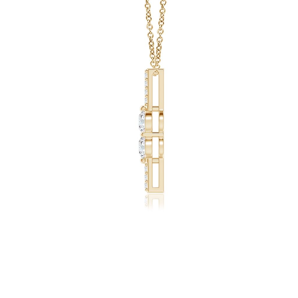 3mm GVS2 Double Diamond Bar Pendant in Yellow Gold Side-1