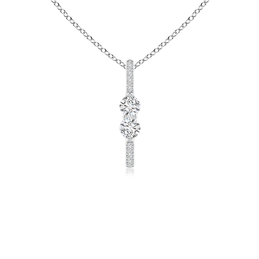 3mm HSI2 Double Diamond Bar Pendant in P950 Platinum