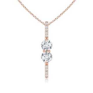 4.5mm GVS2 Double Diamond Bar Pendant in Rose Gold