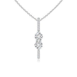 4mm HSI2 Double Diamond Bar Pendant in White Gold