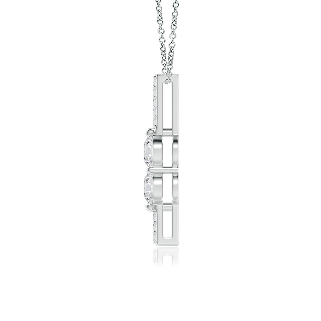 4mm HSI2 Double Diamond Bar Pendant in White Gold Side-1