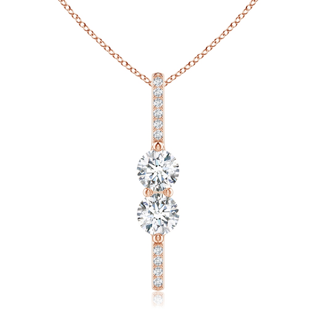 5mm GVS2 Double Diamond Bar Pendant in Rose Gold