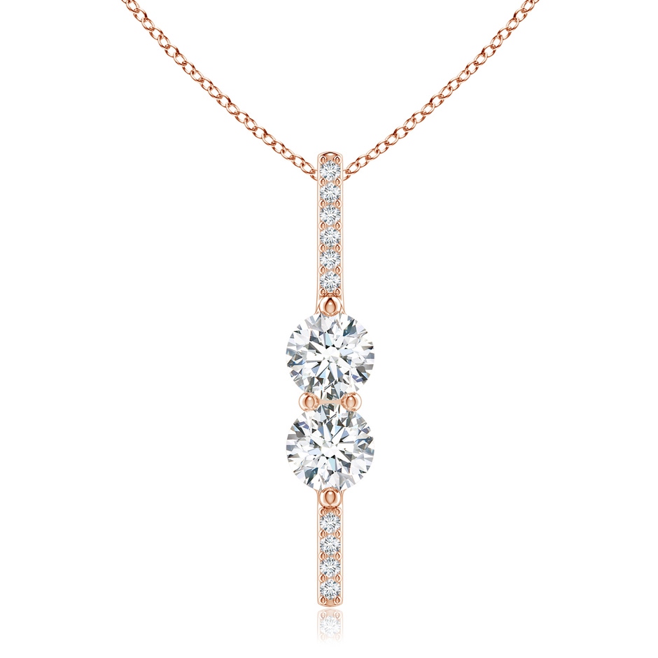 5mm GVS2 Double Diamond Bar Pendant in Rose Gold 