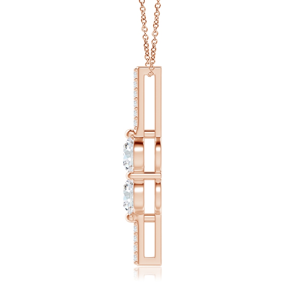 5mm GVS2 Double Diamond Bar Pendant in Rose Gold side-1