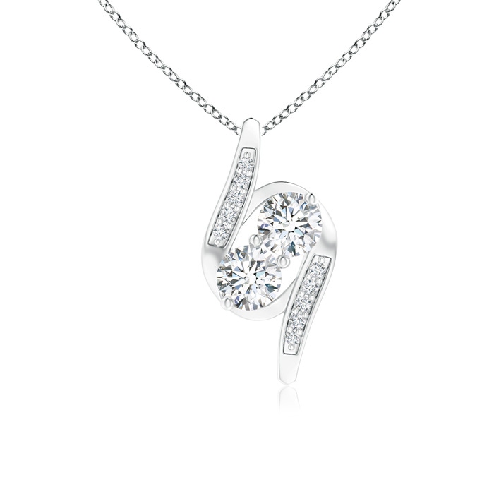 4mm GVS2 Double Diamond Bypass Pendant in P950 Platinum 