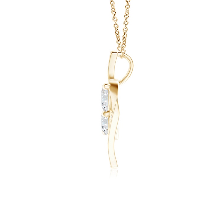 4mm GVS2 Double Diamond Bypass Pendant in Yellow Gold product image
