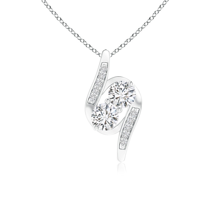 4mm HSI2 Double Diamond Bypass Pendant in White Gold 