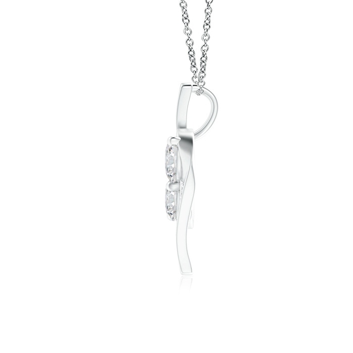 4mm HSI2 Double Diamond Bypass Pendant in White Gold product image
