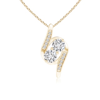 4mm HSI2 Double Diamond Bypass Pendant in Yellow Gold