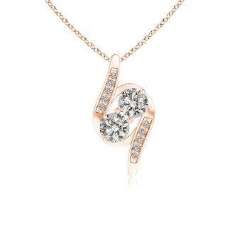 4mm KI3 Double Diamond Bypass Pendant in 9K Rose Gold