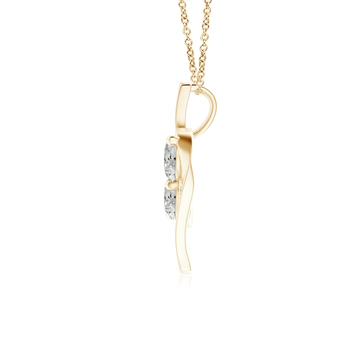 4mm KI3 Double Diamond Bypass Pendant in Yellow Gold product image