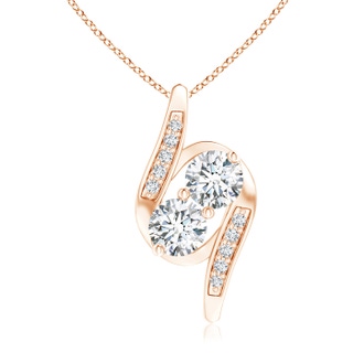 5mm GVS2 Double Diamond Bypass Pendant in Rose Gold