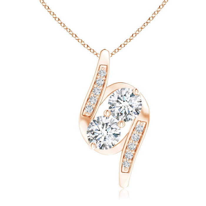 5mm GVS2 Double Diamond Bypass Pendant in Rose Gold 