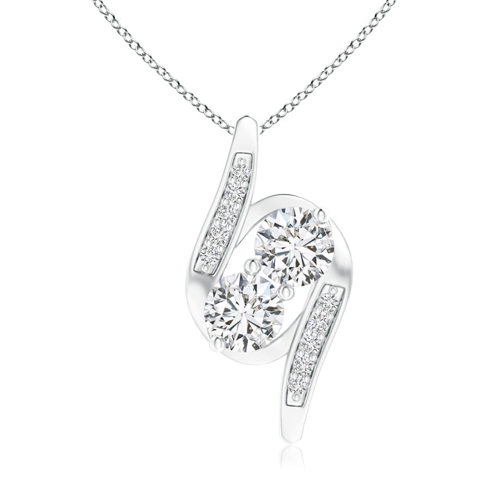 5mm HSI2 Double Diamond Bypass Pendant in P950 Platinum 