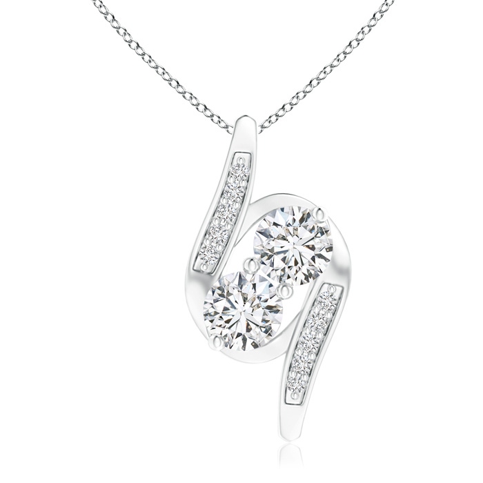 5mm HSI2 Double Diamond Bypass Pendant in White Gold