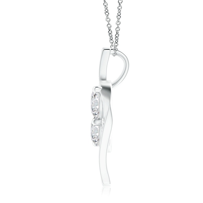 5mm HSI2 Double Diamond Bypass Pendant in White Gold Product Image