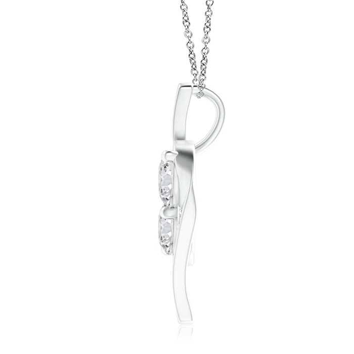 5mm HSI2 Double Diamond Bypass Pendant in White Gold product image